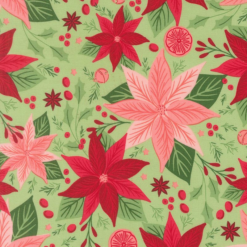 Merrily on High – Poinsettias – Green