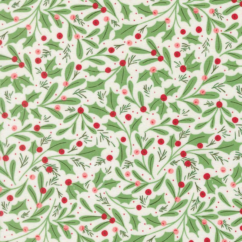 Merrily on High – Holly & Berries – Cream
