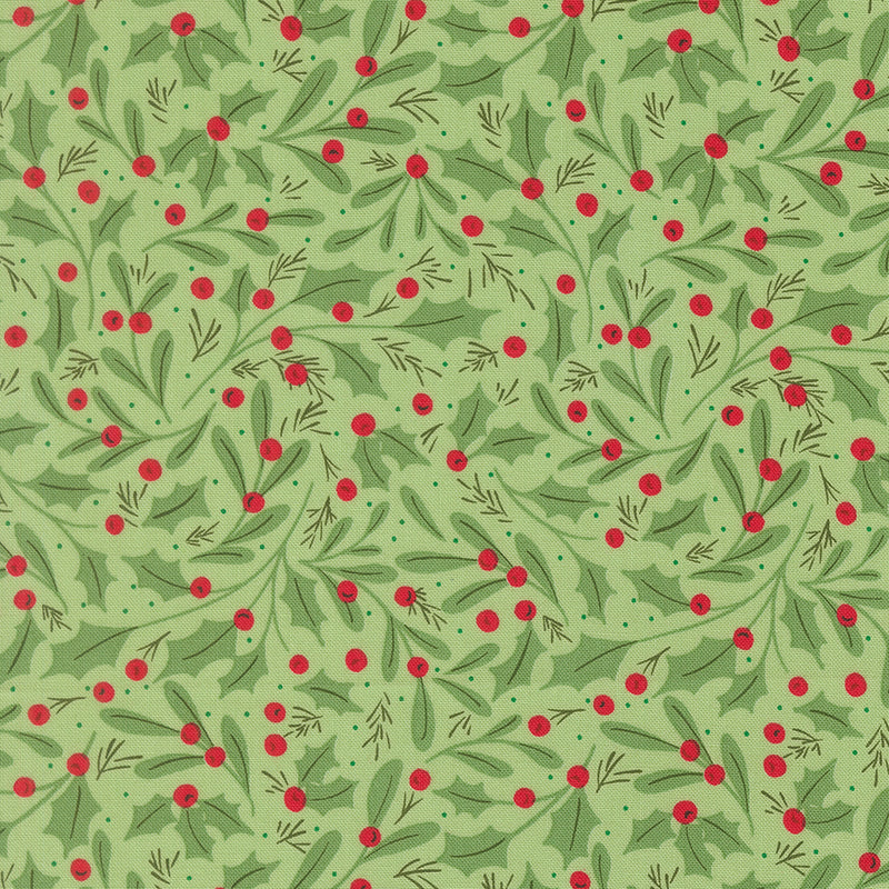 Merrily on High – Holly & Berries – Green