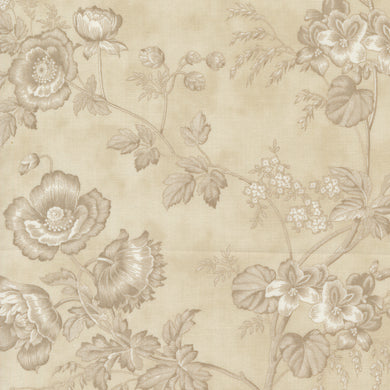 3 Sisters Vintage Linens - Large Floral - Taupe