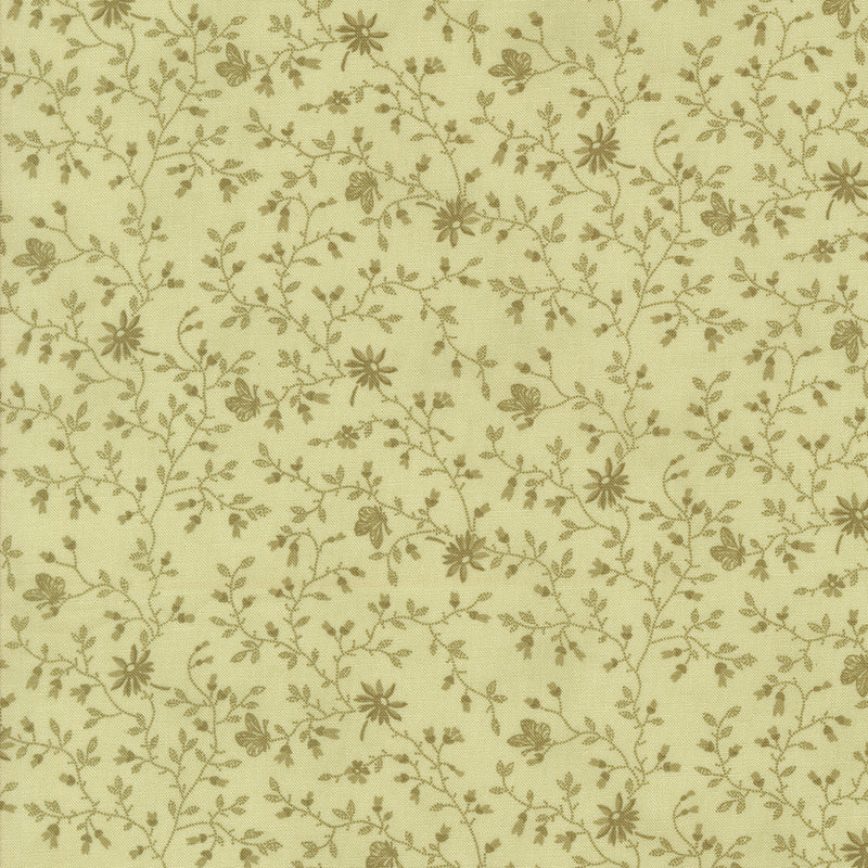 Meadow Greens - Floral Leaf Vine Butterfly - Celery