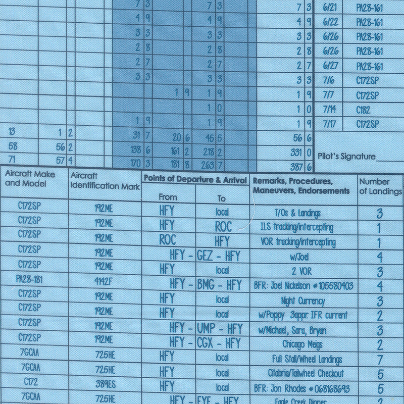 High Flight - Log Book Sky