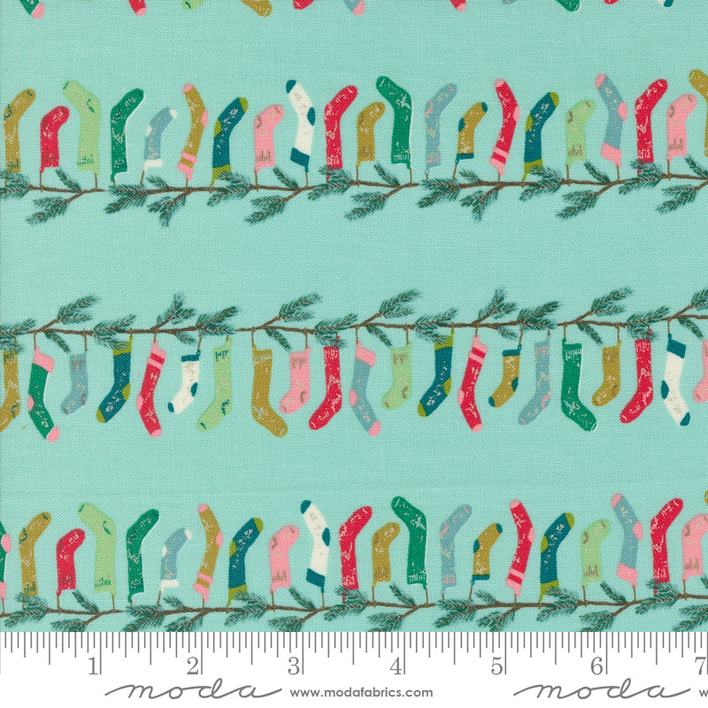 Cozy Wonderland - Stocking Stripe - Aqua