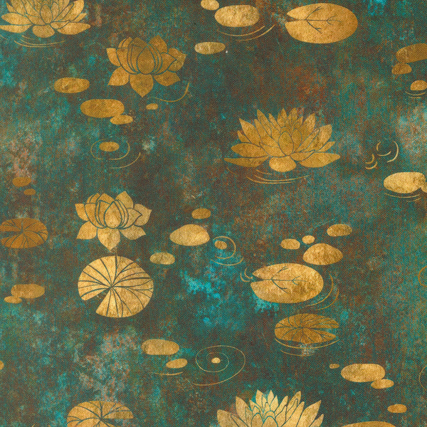 Tranquil Patina – Waterlily Pond – Verdigris – 48110 12