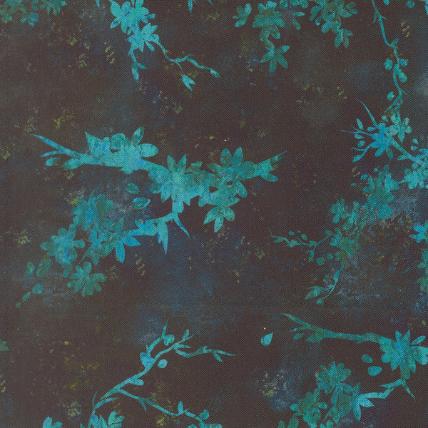 Tranquil Patina – Botanical Silhouettes – Teal on Charcoal – 48111 16