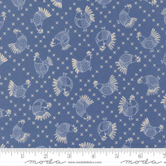 The Henhouse - Cross Stitch Chickens - Cobalt