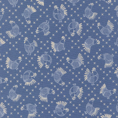 The Henhouse - Cross Stitch Chickens - Cobalt