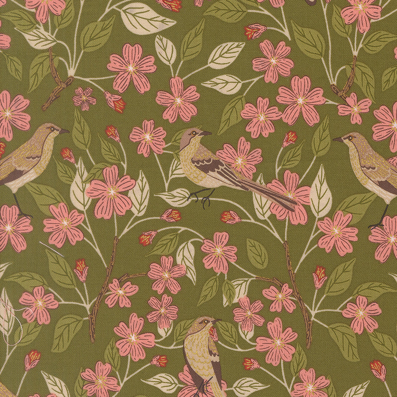 Ladybug Whimsy - Songbird Blossoms Olive