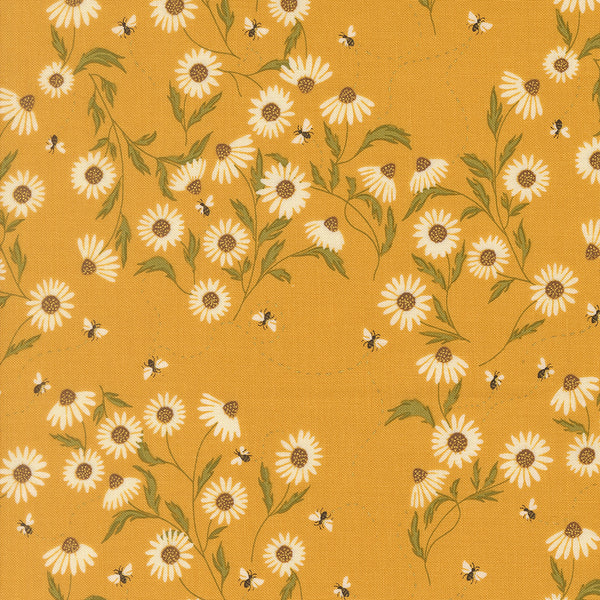 Ladybug Whimsy - Buzzing Daisies Golden