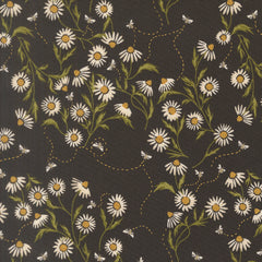 Ladybug Whimsy - Buzzing Daisies Charcoal