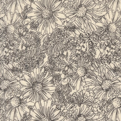 Ladybug Whimsy - Wildflower Sketch Cream