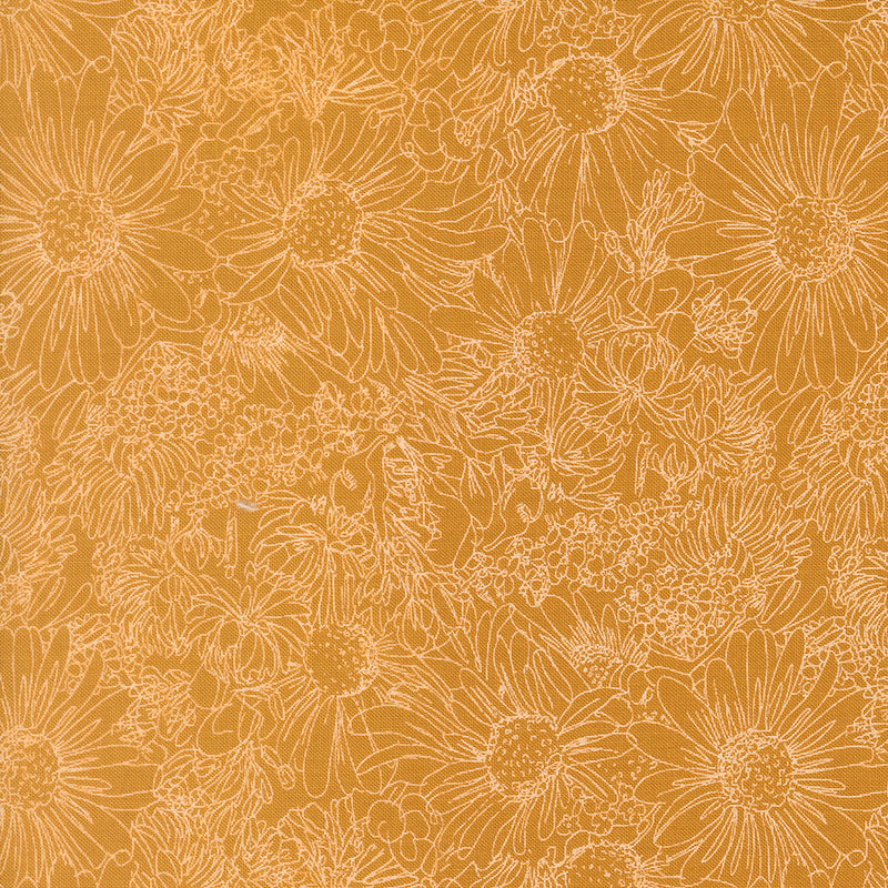 Ladybug Whimsy - Wildflower Sketch Mustard