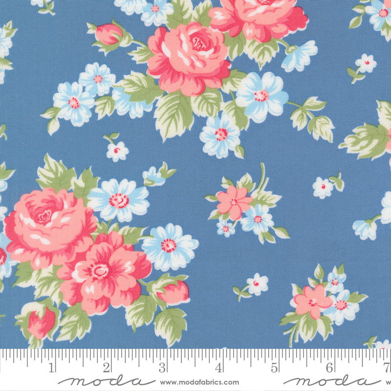 A Cat Named Stitched - Blooming Florals in Blue