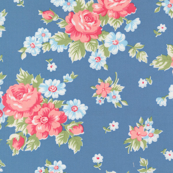 A Cat Named Stitched - Blooming Florals in Blue