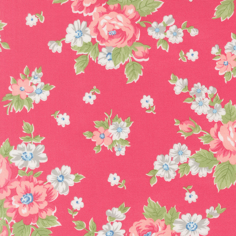 A Cat Named Stitched - Blooming Florals in Rose