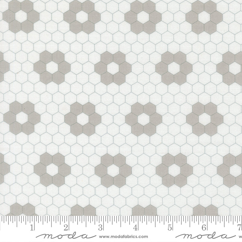 A Cat Named Stitched - Hexies in Cream/Grey