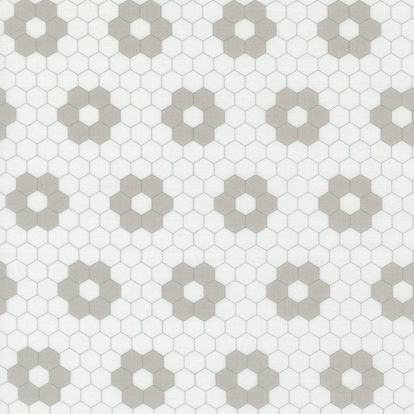 A Cat Named Stitched - Hexies in Cream/Grey