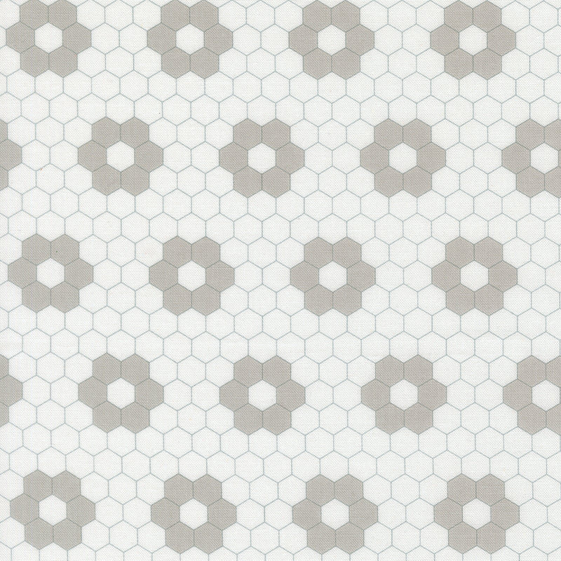 A Cat Named Stitched - Hexies in Cream/Grey