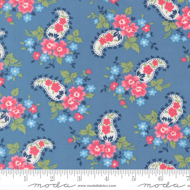 A Cat Named Stitched - Sweet Paisley in Blue