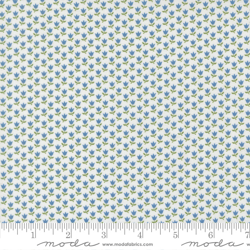 A Cat Named Stitched - Tulips in Cream and Blue