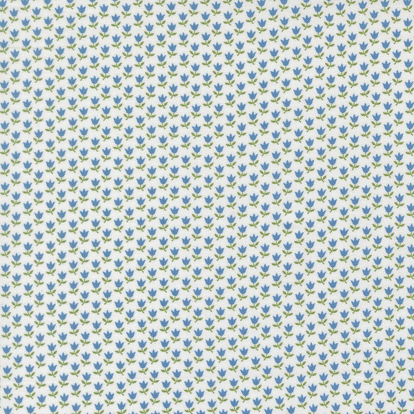 A Cat Named Stitched - Tulips in Cream and Blue