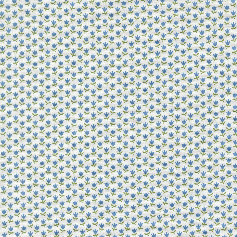 A Cat Named Stitched - Tulips in Cream and Blue