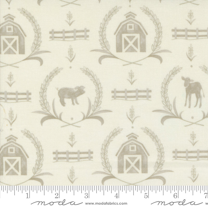 Willow's Farm - Farmyard Damask - Cloud