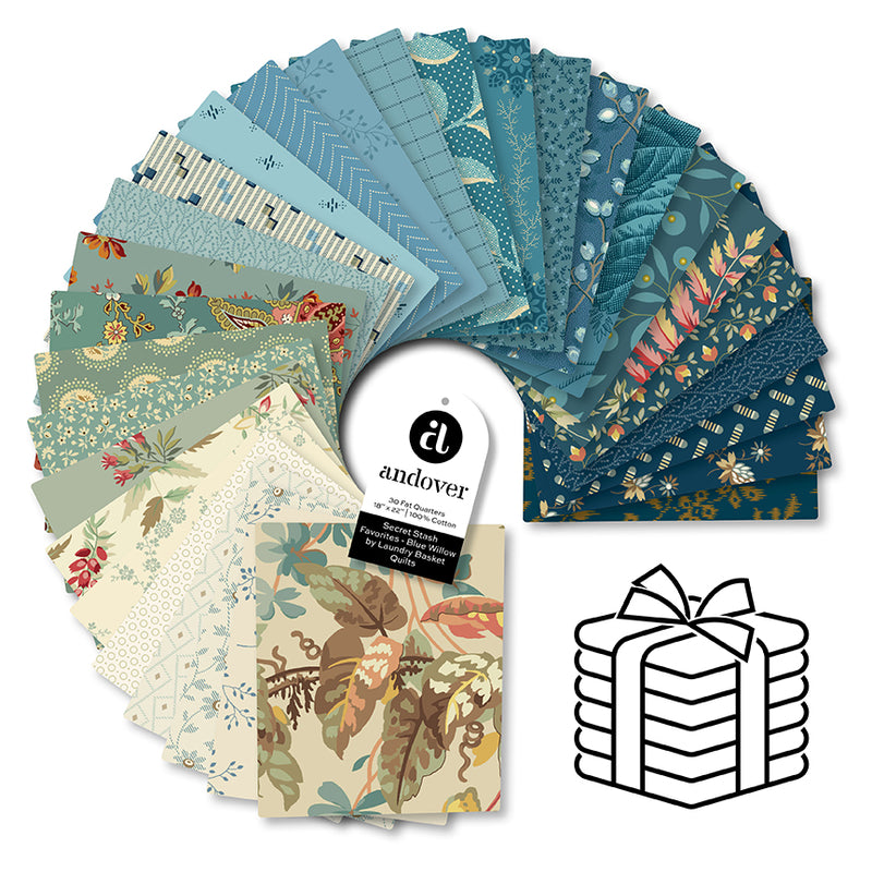 Secret Stash Favourites Blue Willow Fat Quarter Bundle - 30 pieces