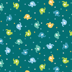 In the Jungle - Scattered Elephants - Blue