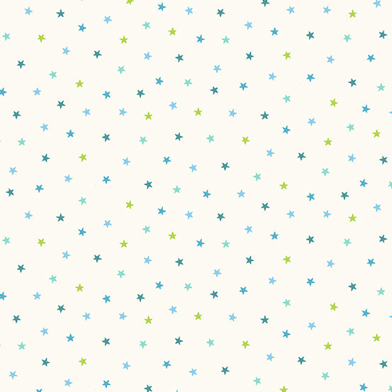 In the Jungle - Blue Stars on Cream