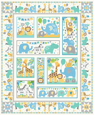 In the Jungle Large Panel - Blue