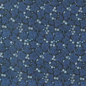 Morris Meadow - Bramble Small Floral Leaf - Kelmscott Blue