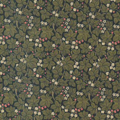 Morris Meadow - Bramble Small Floral Leaf - Damask Black