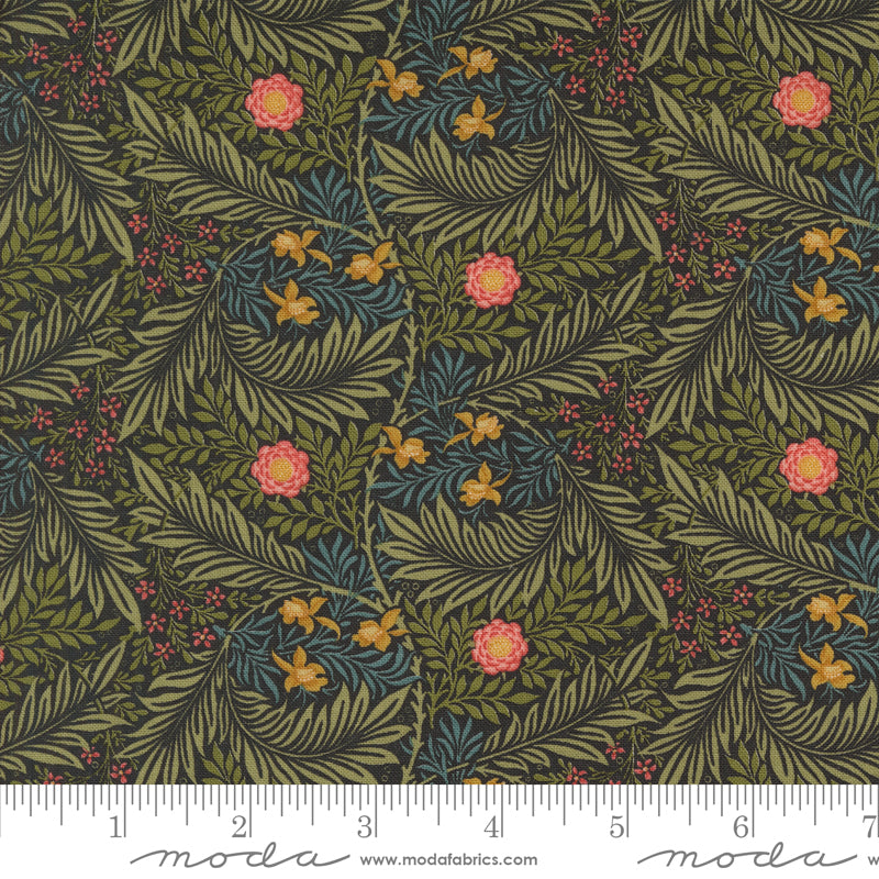 Morris Manor - Larkspur Floral - Ebony