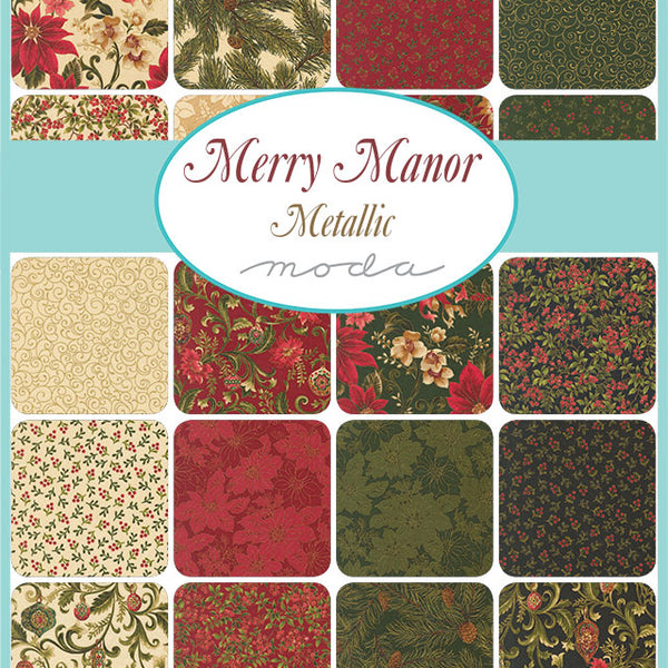 Merry Manor Metallic Charm Squares