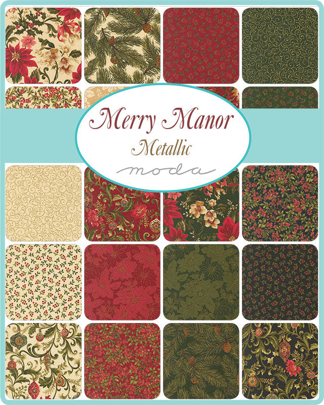 Merry Manor Metallic - 2.5 inch Jelly Roll - 40 pieces