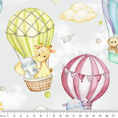 Hot Air Balloons - Grey Backing - 108