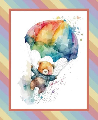 Bear in a Parachute Cot Panel