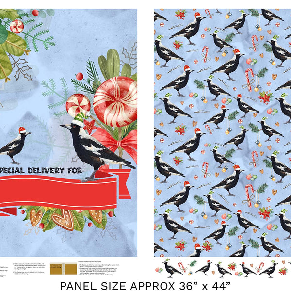 Native Wonderland - Magpies Christmas Sack