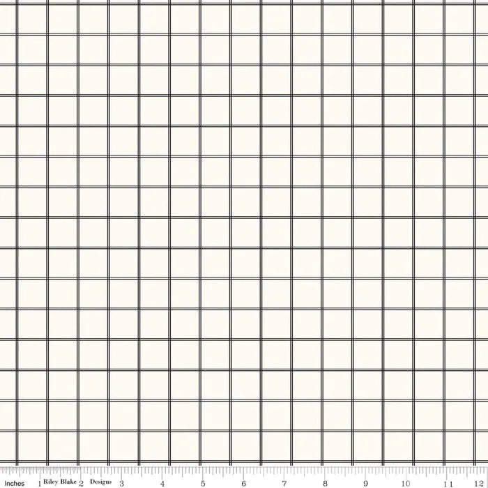 Midnight Meadow - Grid Cream
