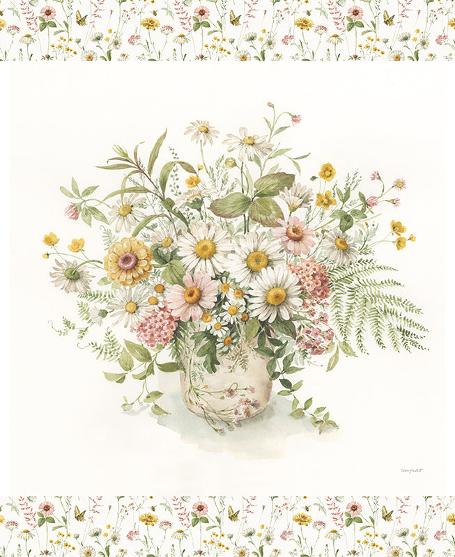 Love Me More Floral Bouquet Panel