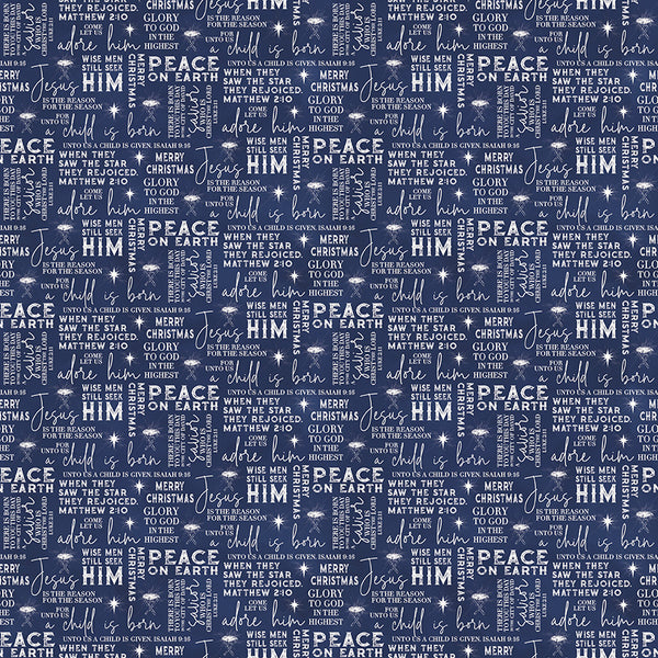 Come Let Us Adore Him - Text Navy