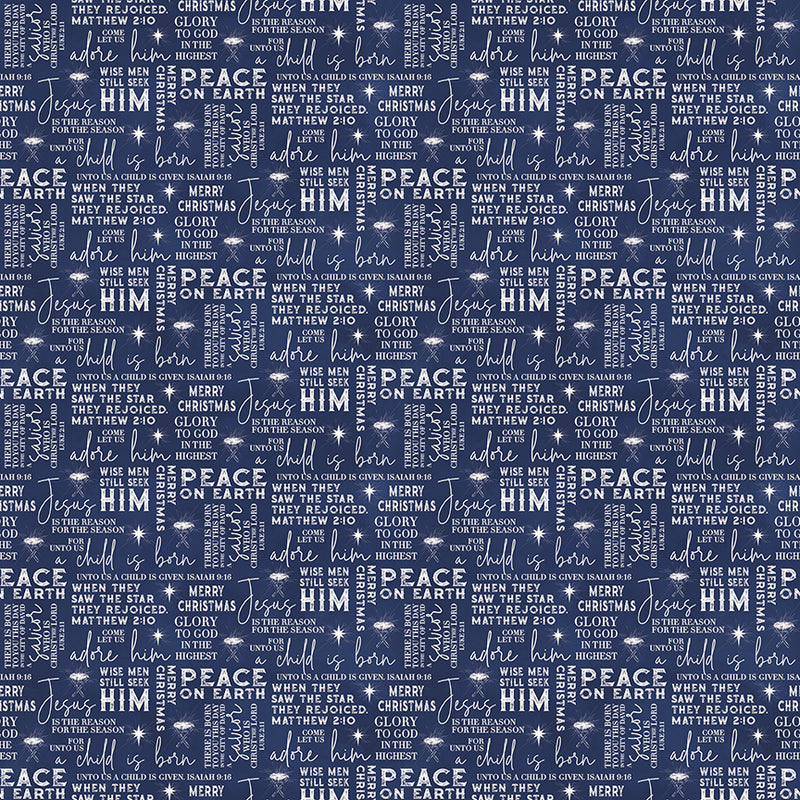 Come Let Us Adore Him - Text Navy