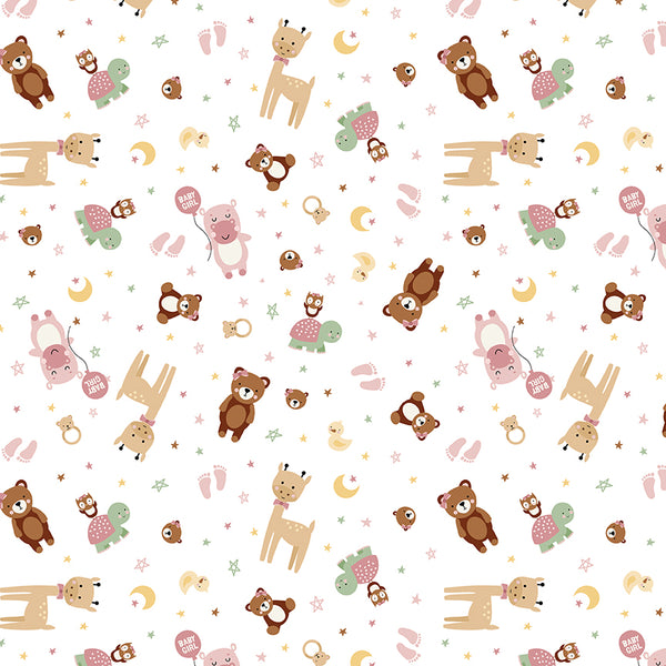 Baby Girl - Animals White