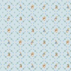 Peter Rabbit & Benjamin Bunny - Lattice Blue