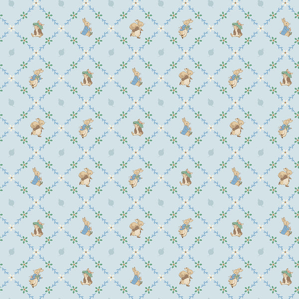 Peter Rabbit & Benjamin Bunny - Lattice Blue