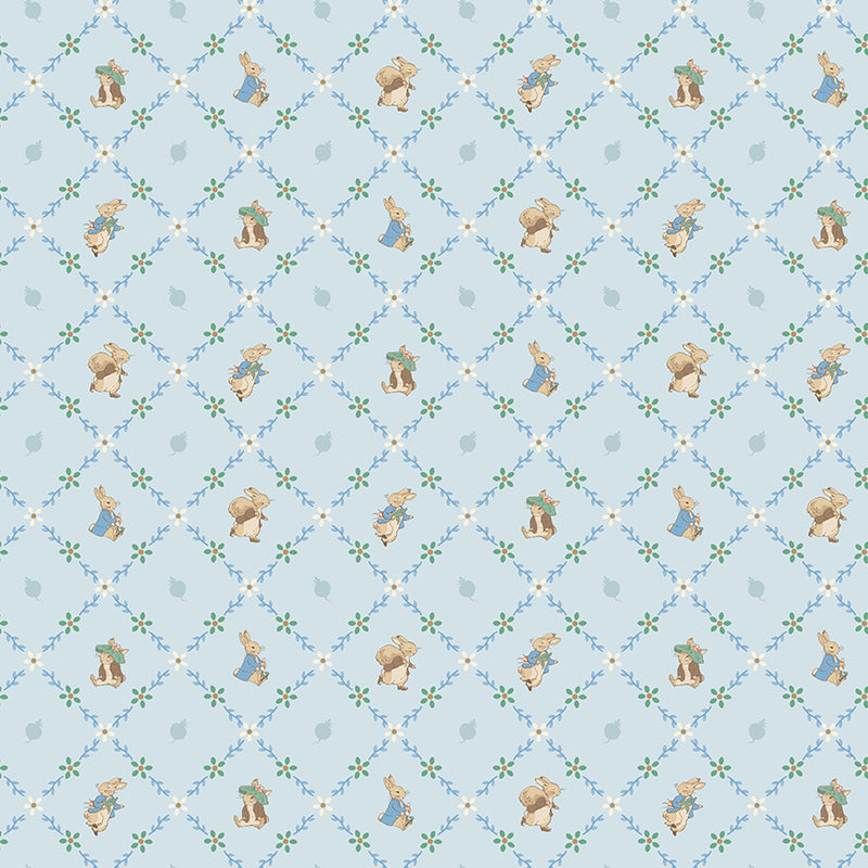 Peter Rabbit & Benjamin Bunny - Lattice Blue