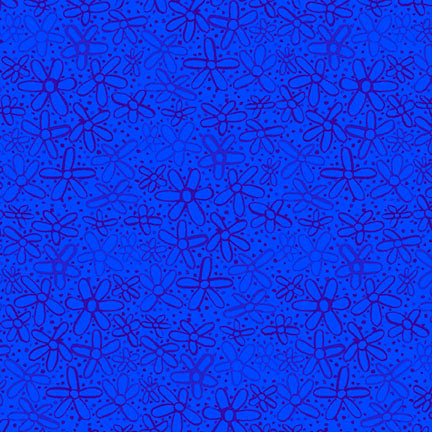 Color Crush - Doodle Flowers Blue