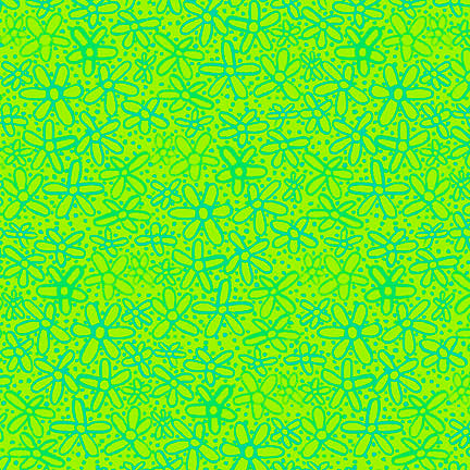 Color Crush - Doodle Flowers Lime