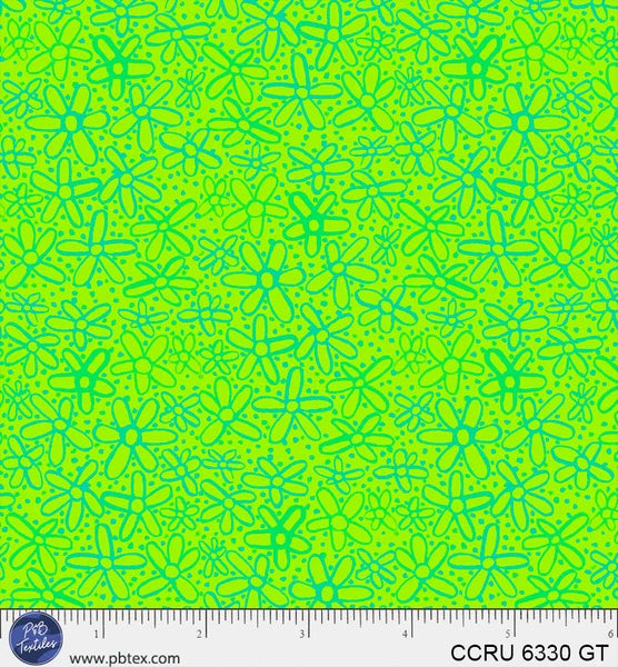 Color Crush - Doodle Flowers Lime